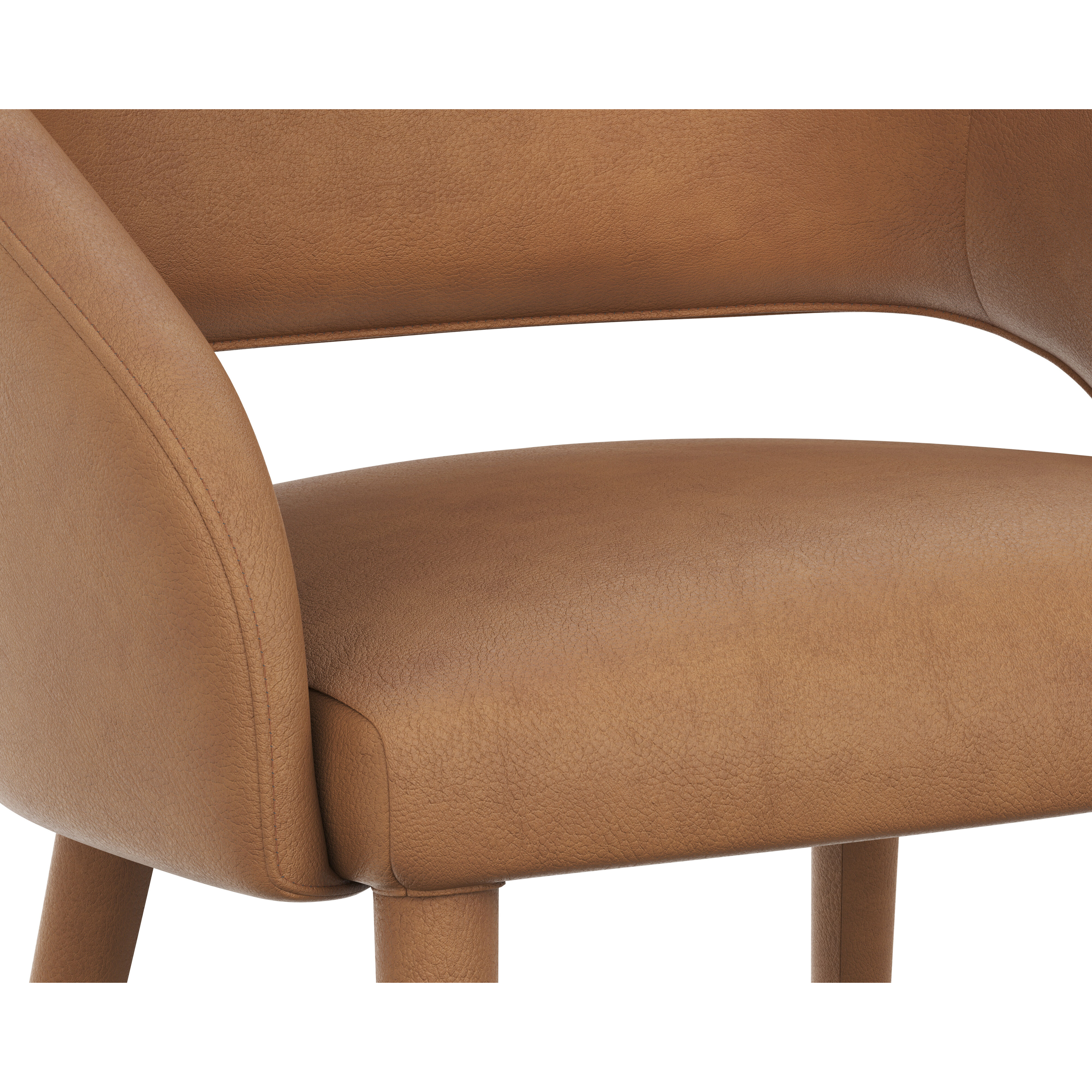 Galen Missouri Cognac Leather Dining Armchair